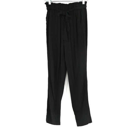 FASHION NOVA Blk Soft Pull On Tie Front Pants #BM4 - Picture 2 of 9
